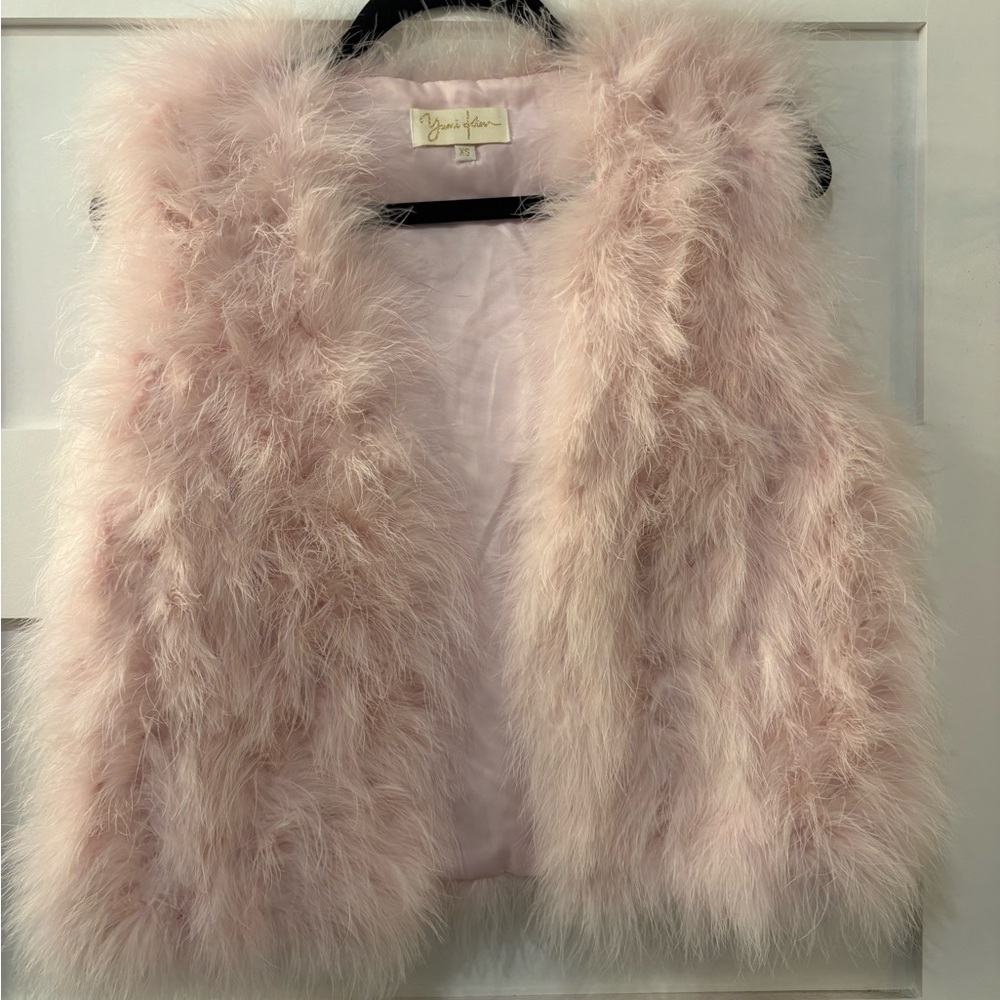 Yumi Kim Pale Pink Faux Feather Girls' Vest